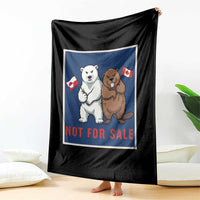 Funny Polar Bear And Beaver Political Protest Throw Blanket Not For Sale