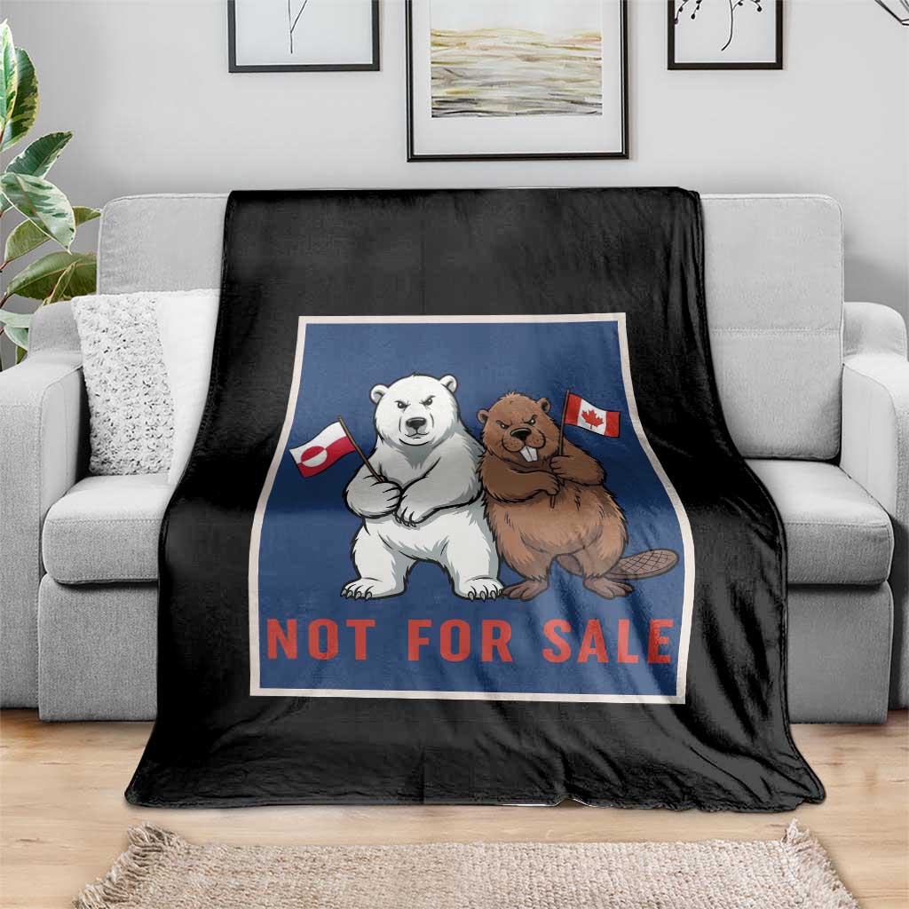 Funny Polar Bear And Beaver Political Protest Throw Blanket Not For Sale