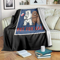Funny Polar Bear And Beaver Political Protest Throw Blanket Not For Sale