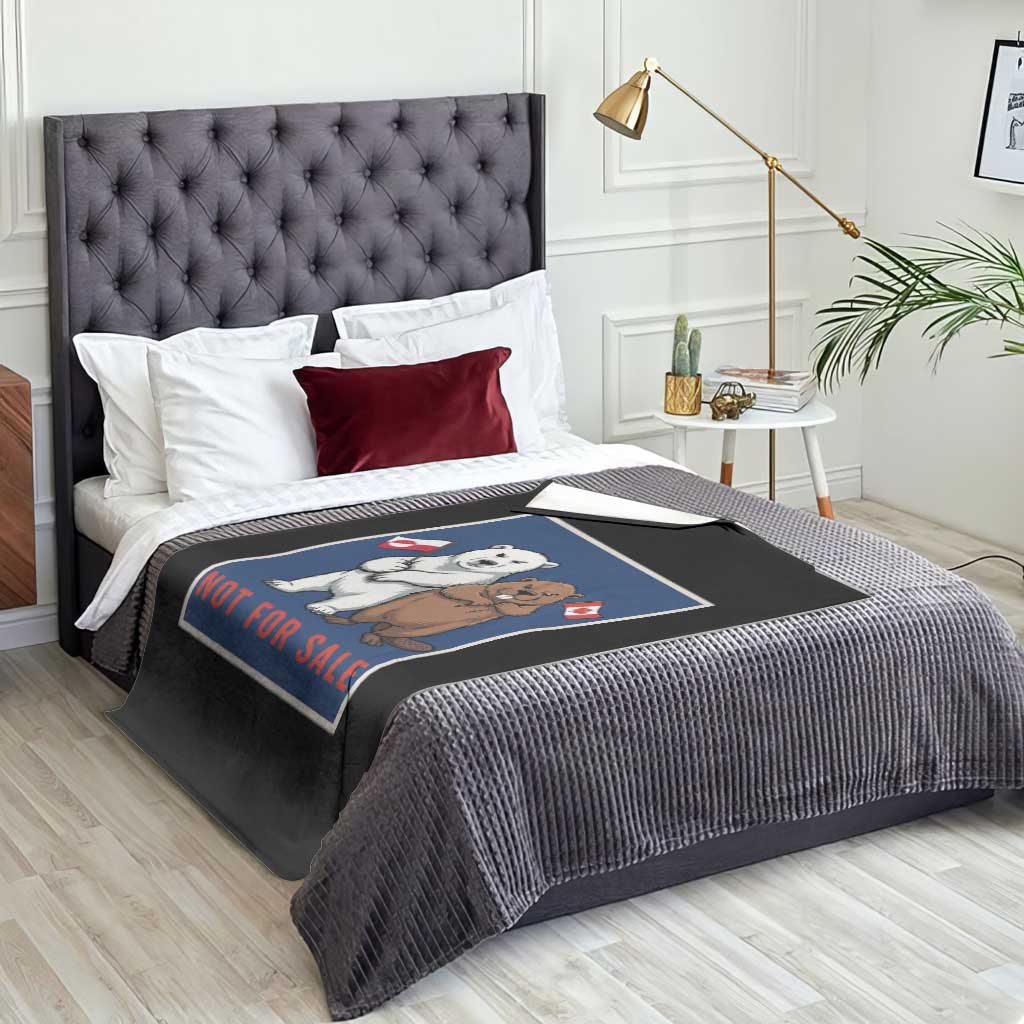 Funny Polar Bear And Beaver Political Protest Throw Blanket Not For Sale