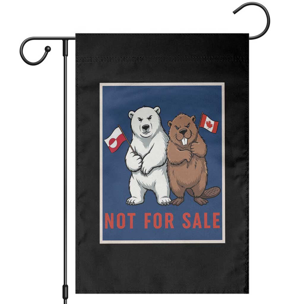 Funny Polar Bear And Beaver Political Protest Garden Flag Not For Sale
