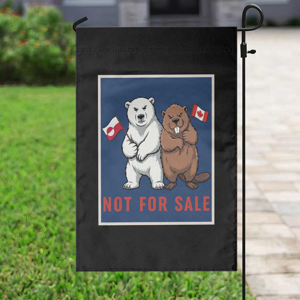 Funny Polar Bear And Beaver Political Protest Garden Flag Not For Sale
