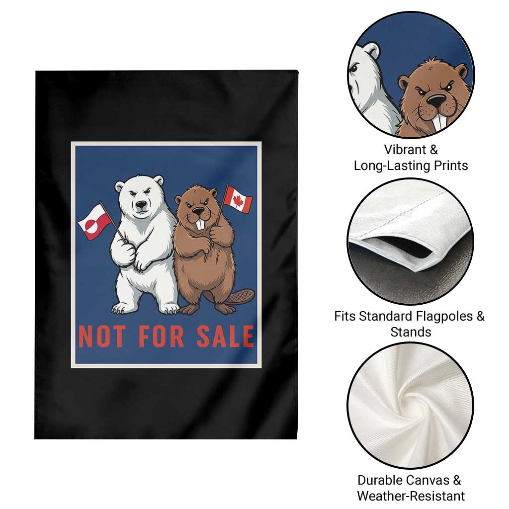 Funny Polar Bear And Beaver Political Protest Garden Flag Not For Sale