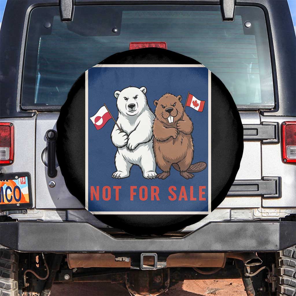 Funny Polar Bear And Beaver Political Protest Spare Tire Cover Not For Sale
