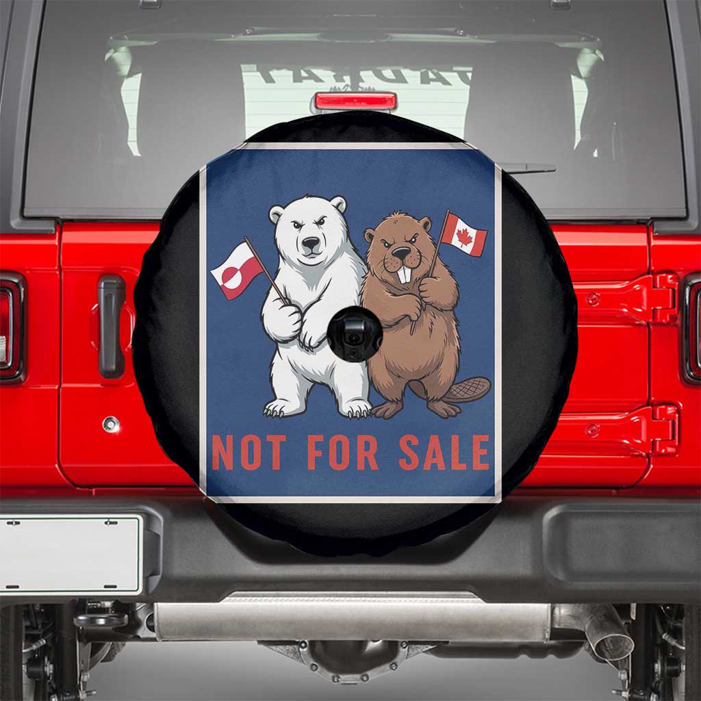 Funny Polar Bear And Beaver Political Protest Spare Tire Cover Not For Sale