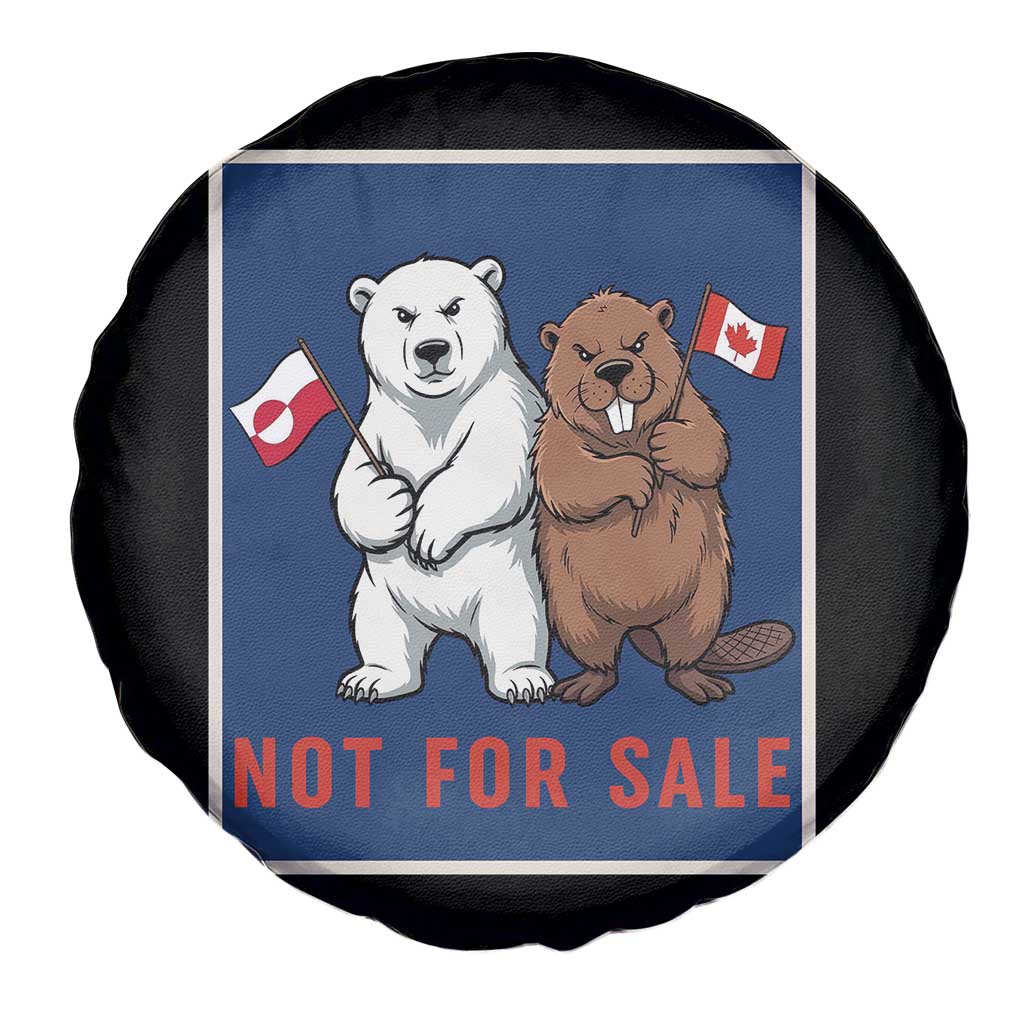 Funny Polar Bear And Beaver Political Protest Spare Tire Cover Not For Sale