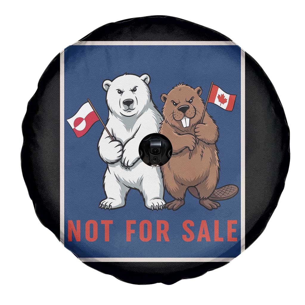 Funny Polar Bear And Beaver Political Protest Spare Tire Cover Not For Sale