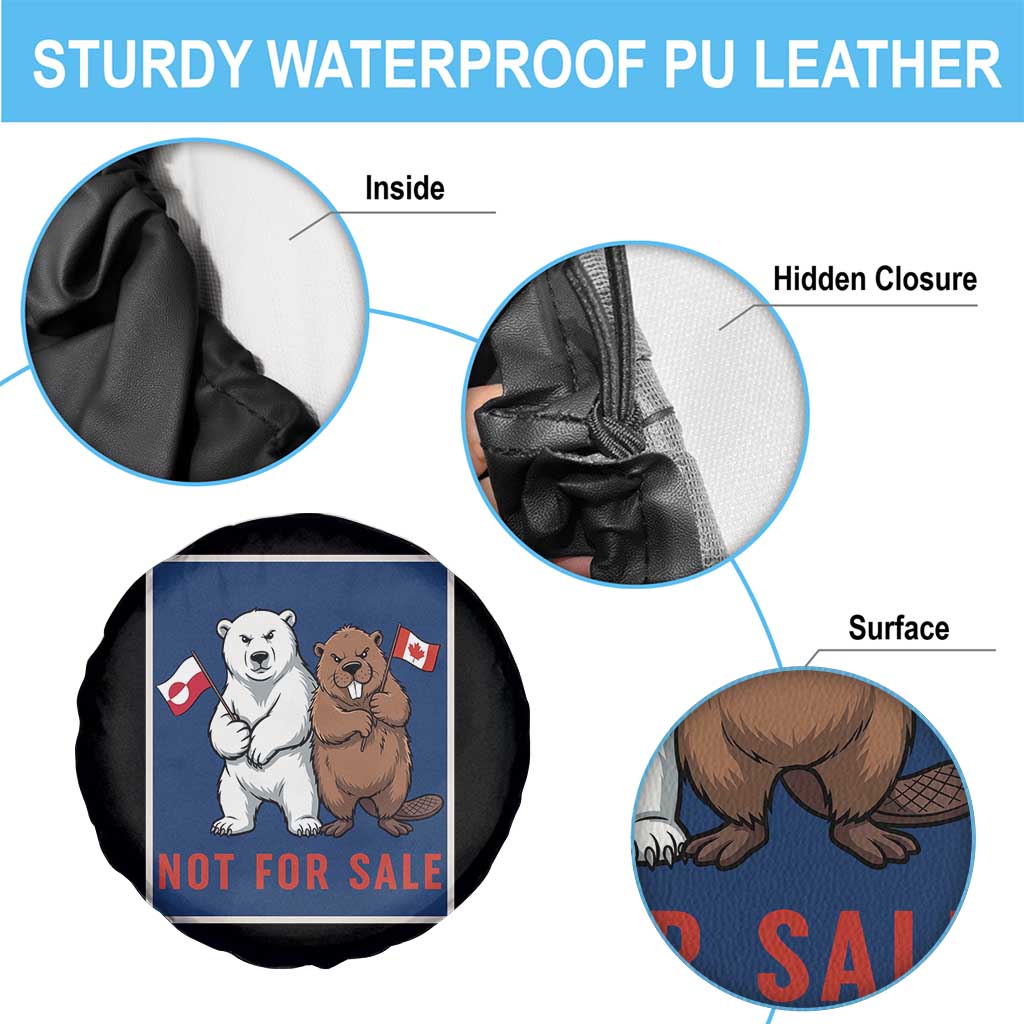 Funny Polar Bear And Beaver Political Protest Spare Tire Cover Not For Sale