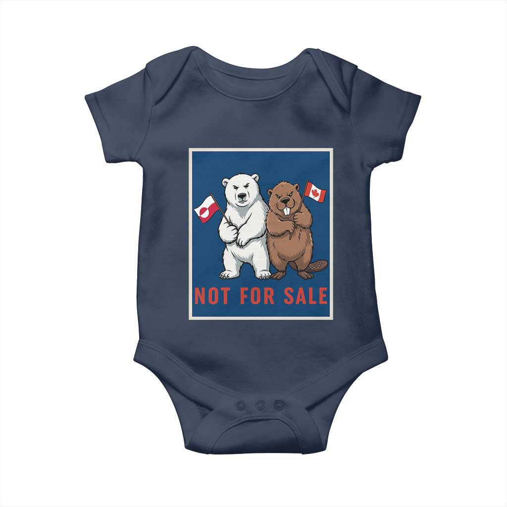 Funny Polar Bear And Beaver Political Protest Baby Onesie Not For Sale