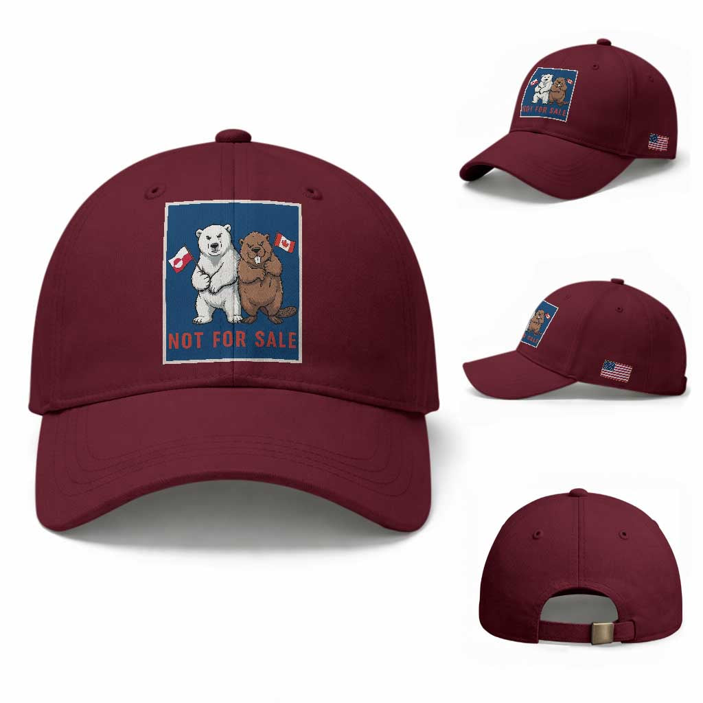 Funny Polar Bear And Beaver Political Protest Baseball Cap Not For Sale