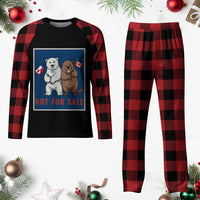 Funny Polar Bear And Beaver Political Protest Plaid Pajama Set Not For Sale