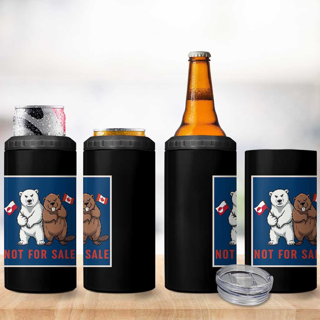 Funny Polar Bear And Beaver Political Protest 4 in 1 Can Cooler Tumbler Not For Sale
