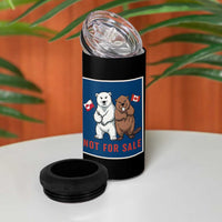 Funny Polar Bear And Beaver Political Protest 4 in 1 Can Cooler Tumbler Not For Sale