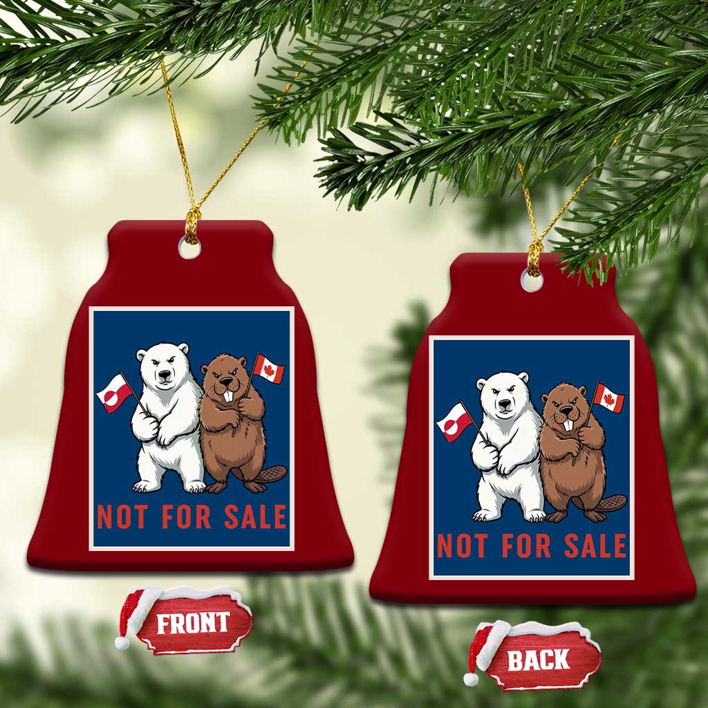 Funny Polar Bear And Beaver Political Protest Ceramic Ornament Not For Sale