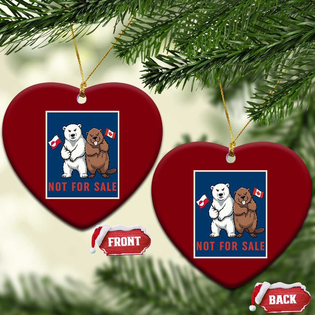 Funny Polar Bear And Beaver Political Protest Ceramic Ornament Not For Sale