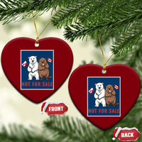 Funny Polar Bear And Beaver Political Protest Ceramic Ornament Not For Sale