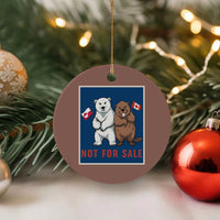 Funny Polar Bear And Beaver Political Protest Ceramic Ornament Not For Sale