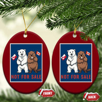 Funny Polar Bear And Beaver Political Protest Ceramic Ornament Not For Sale