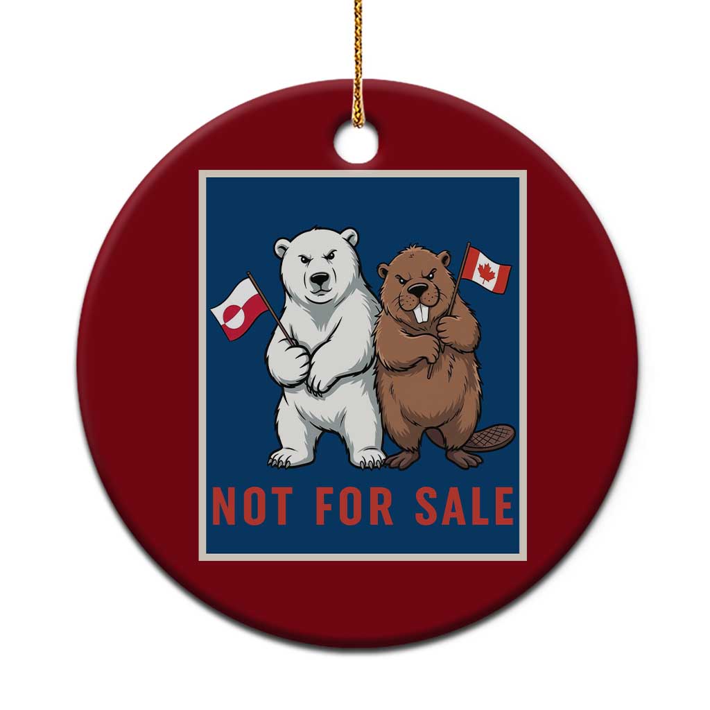 Funny Polar Bear And Beaver Political Protest Ceramic Ornament Not For Sale