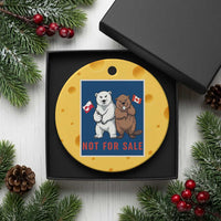 Funny Polar Bear And Beaver Political Protest Ceramic Ornament Not For Sale