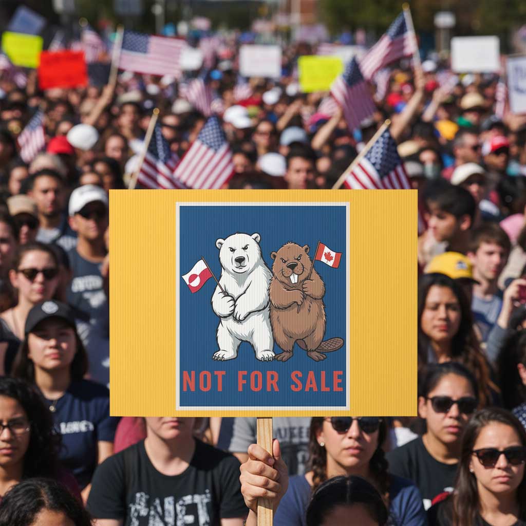 Funny Polar Bear And Beaver Political Protest Protest Sign Not For Sale