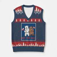 Funny Polar Bear And Beaver Political Protest V-Neck Knit Sweater Vest Not For Sale