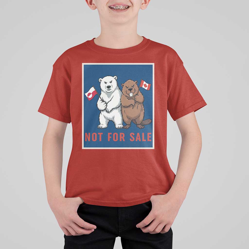 Funny Polar Bear And Beaver Political Protest T Shirt For Kid Not For Sale