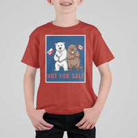Funny Polar Bear And Beaver Political Protest T Shirt For Kid Not For Sale