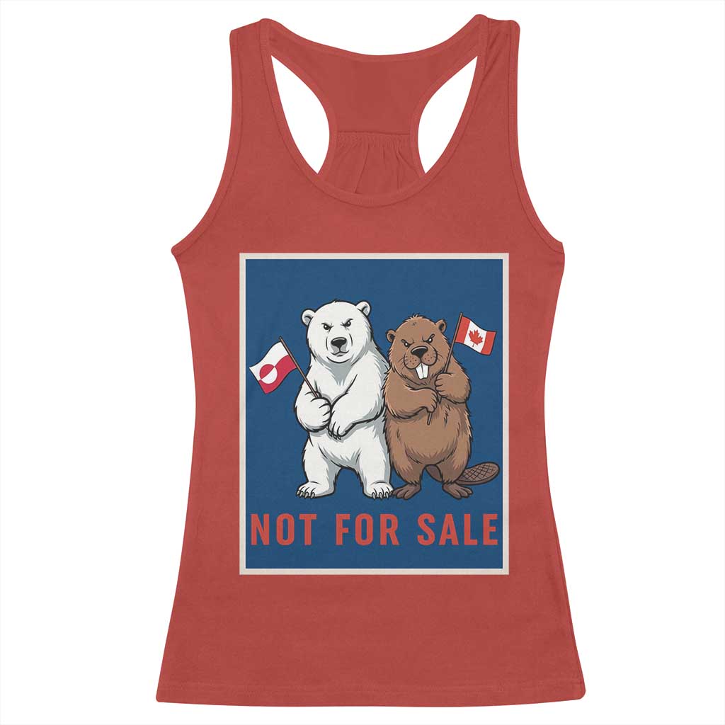 Funny Polar Bear And Beaver Political Protest Racerback Tank Top Not For Sale