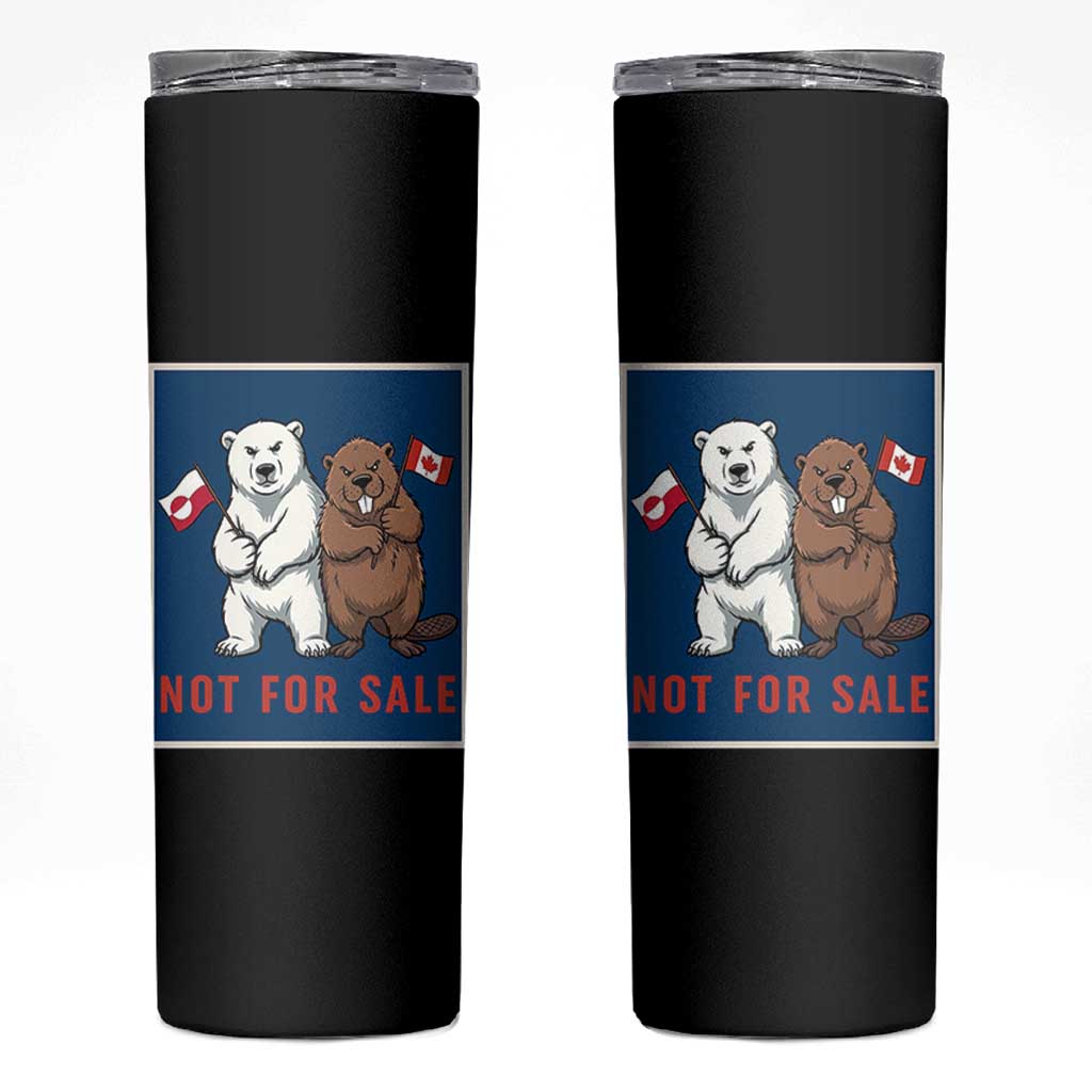Funny Polar Bear And Beaver Political Protest Skinny Tumbler Not For Sale