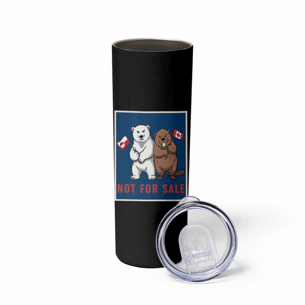Funny Polar Bear And Beaver Political Protest Skinny Tumbler Not For Sale