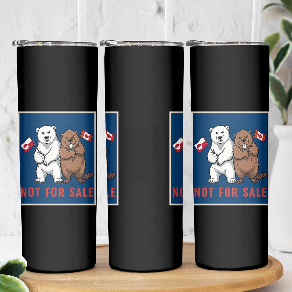 Funny Polar Bear And Beaver Political Protest Skinny Tumbler Not For Sale