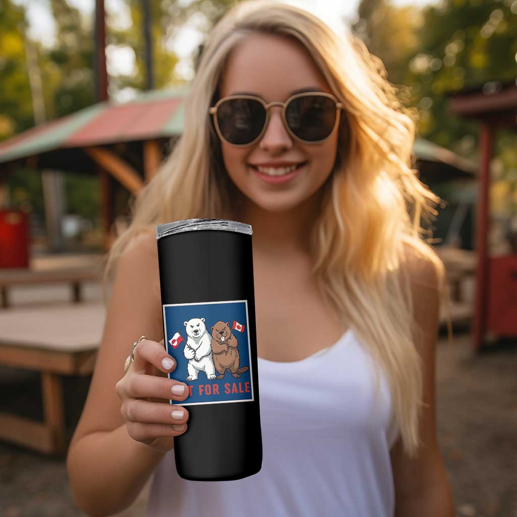 Funny Polar Bear And Beaver Political Protest Skinny Tumbler Not For Sale