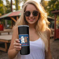 Funny Polar Bear And Beaver Political Protest Skinny Tumbler Not For Sale