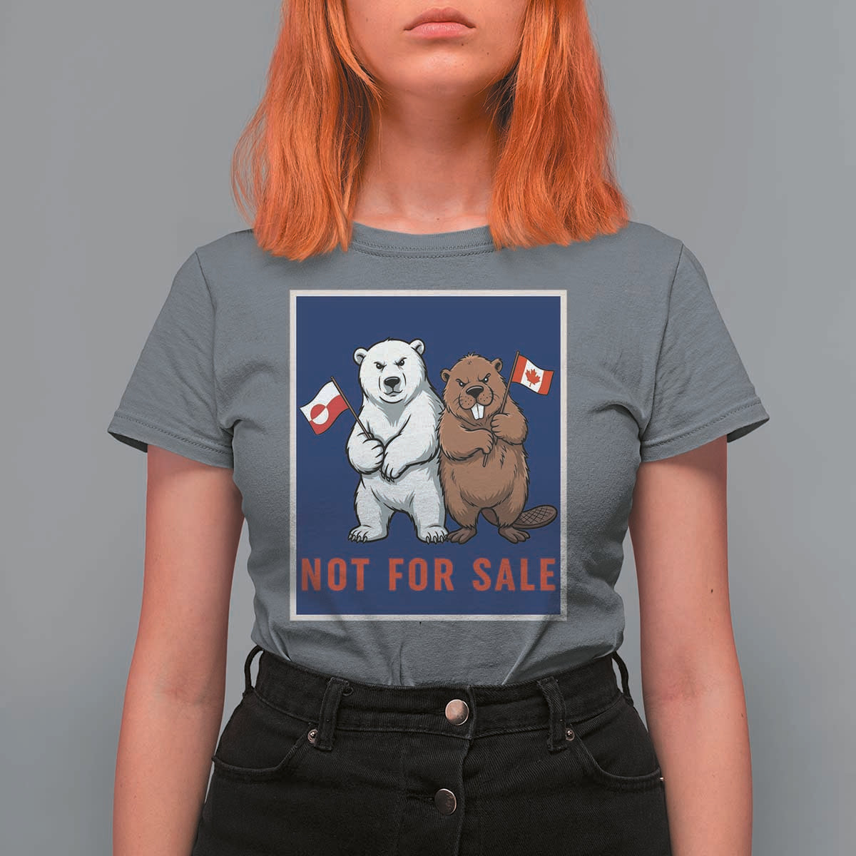 Funny Polar Bear And Beaver Political Protest T Shirt For Women Not For Sale