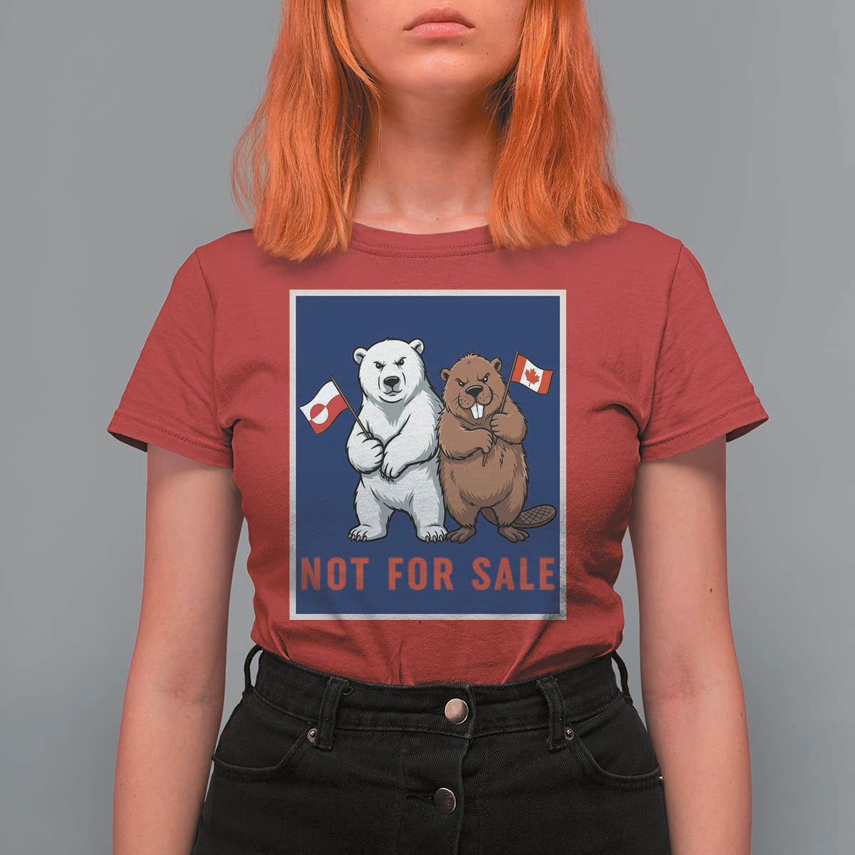 Funny Polar Bear And Beaver Political Protest T Shirt For Women Not For Sale