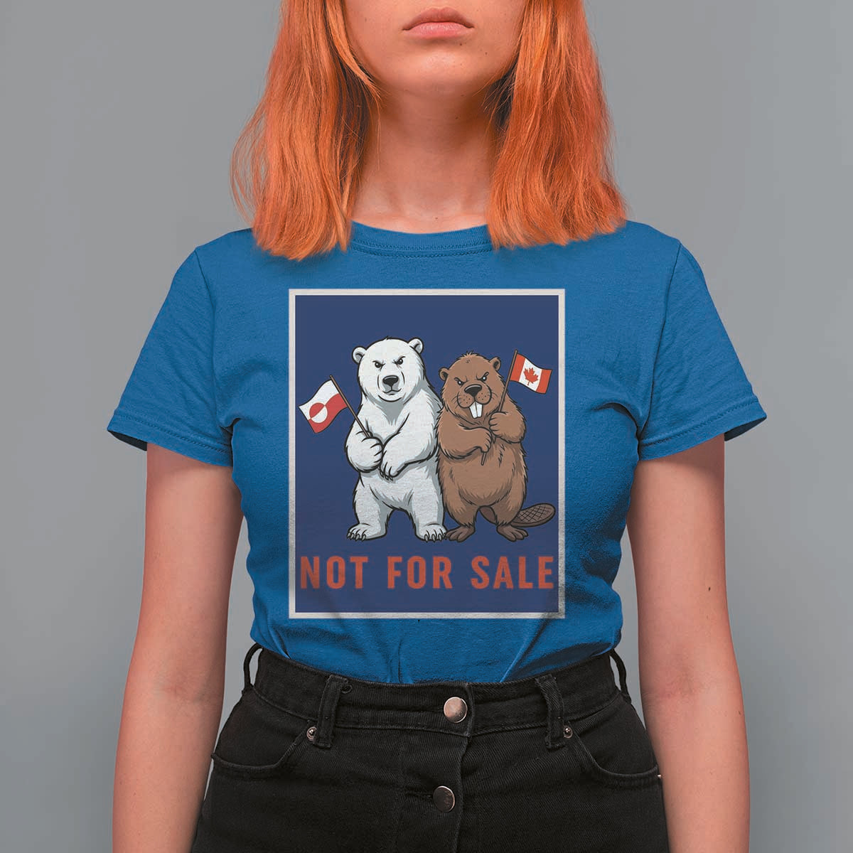 Funny Polar Bear And Beaver Political Protest T Shirt For Women Not For Sale