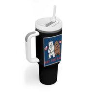 Funny Polar Bear And Beaver Political Protest Tumbler With Handle Not For Sale