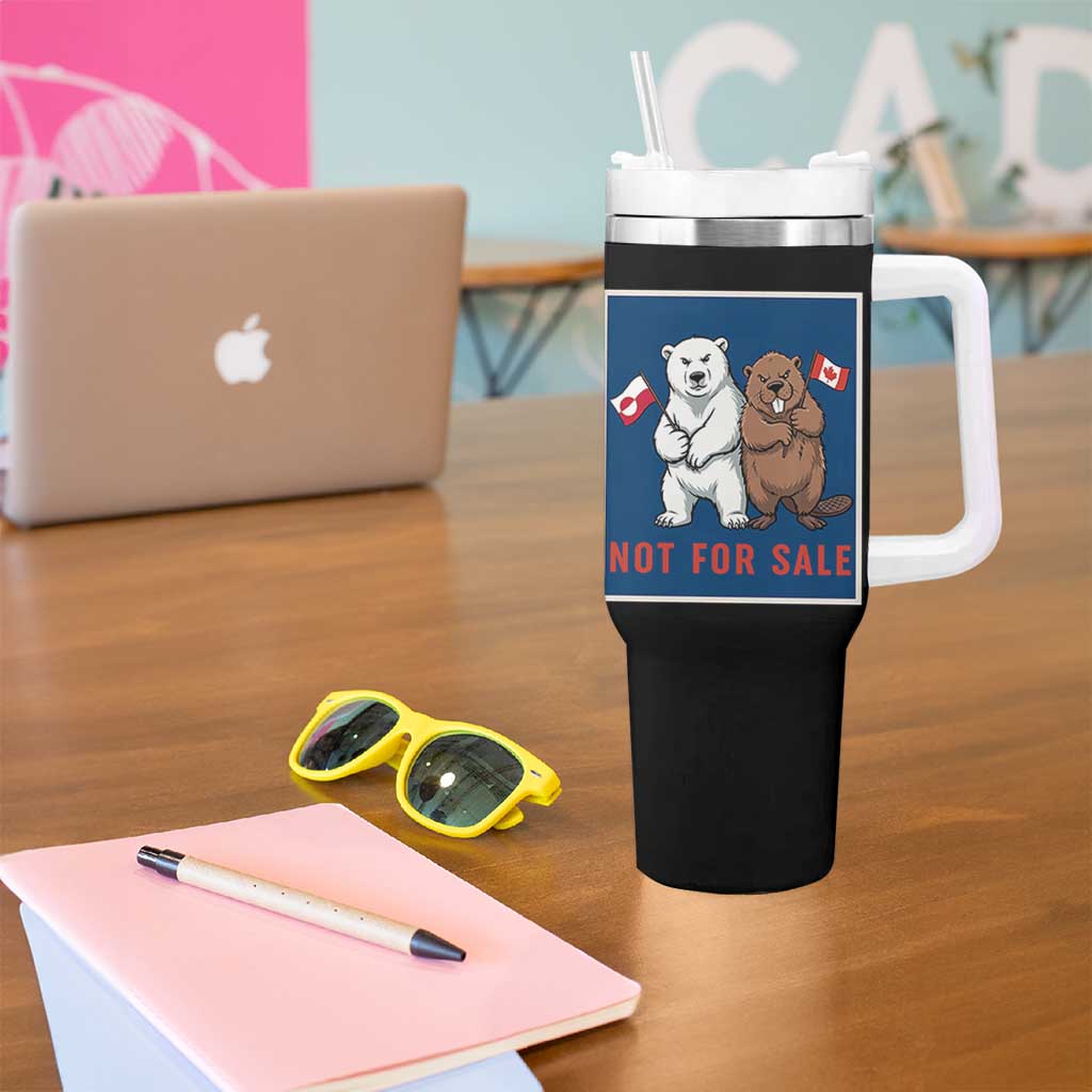 Funny Polar Bear And Beaver Political Protest Tumbler With Handle Not For Sale