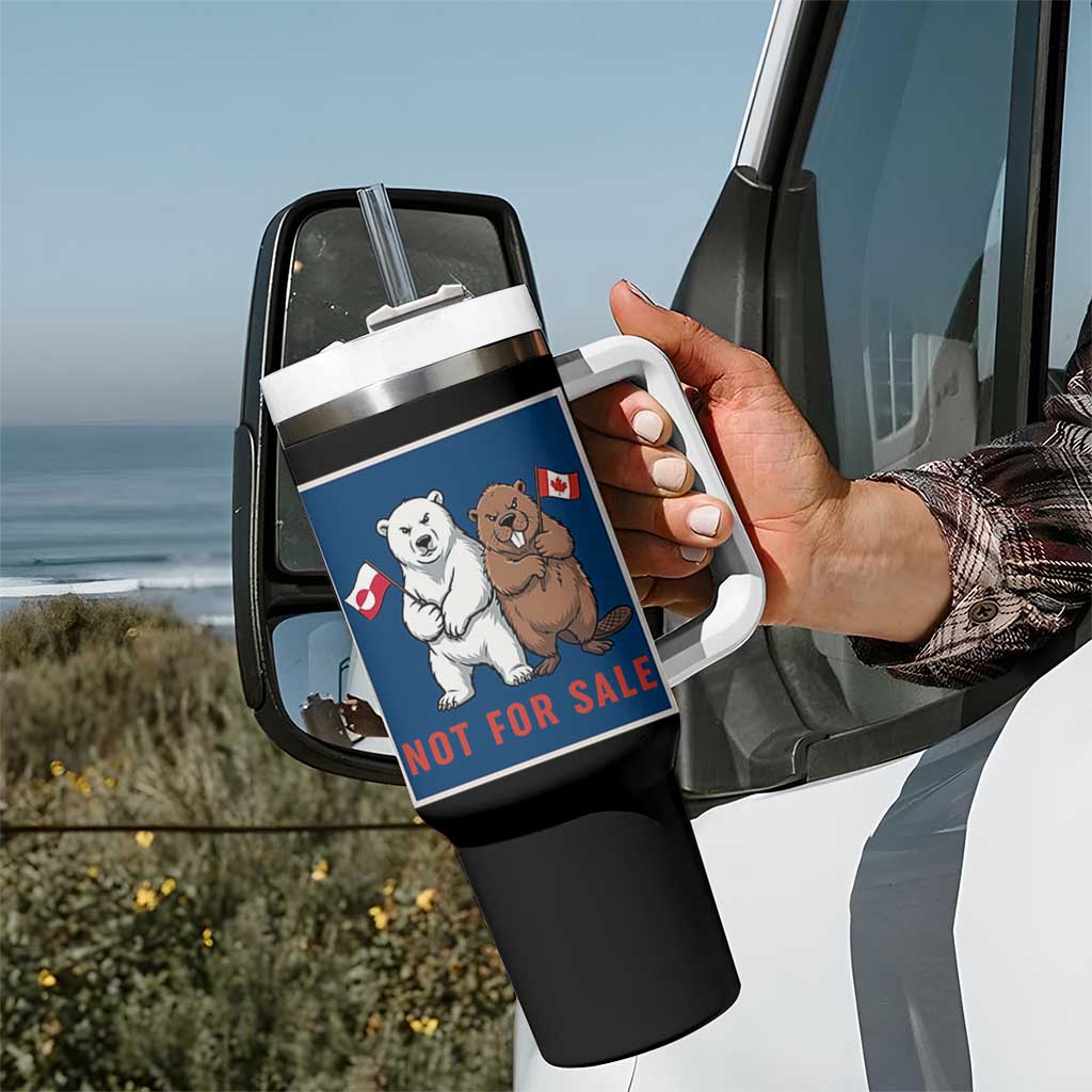 Funny Polar Bear And Beaver Political Protest Tumbler With Handle Not For Sale