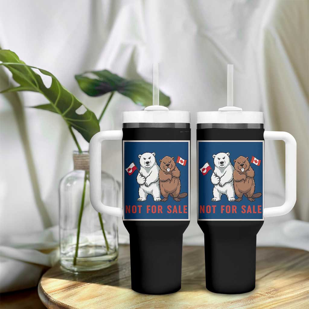 Funny Polar Bear And Beaver Political Protest Tumbler With Handle Not For Sale
