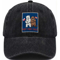 Funny Polar Bear And Beaver Political Protest Washed Cotton Baseball Cap Not For Sale
