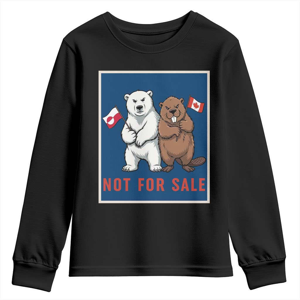 Funny Polar Bear And Beaver Political Protest Youth Sweatshirt Not For Sale