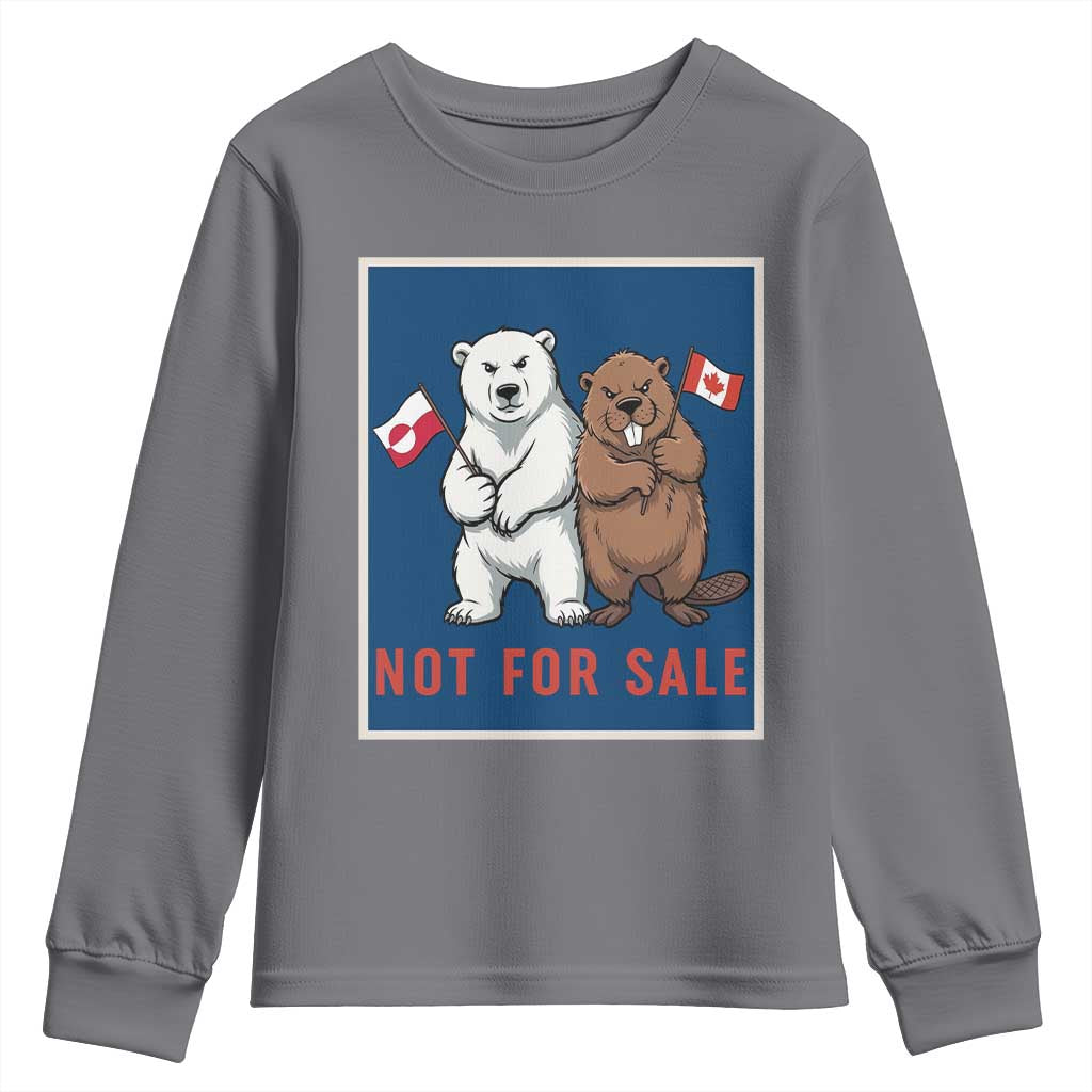 Funny Polar Bear And Beaver Political Protest Youth Sweatshirt Not For Sale
