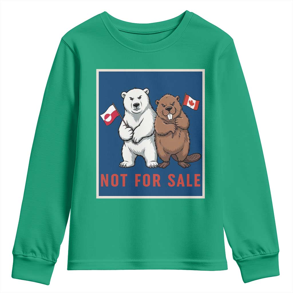 Funny Polar Bear And Beaver Political Protest Youth Sweatshirt Not For Sale