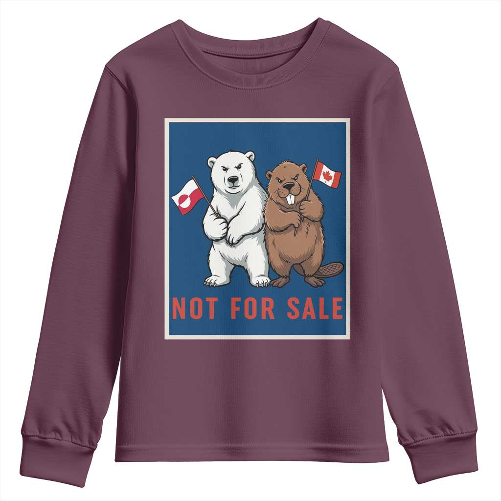 Funny Polar Bear And Beaver Political Protest Youth Sweatshirt Not For Sale