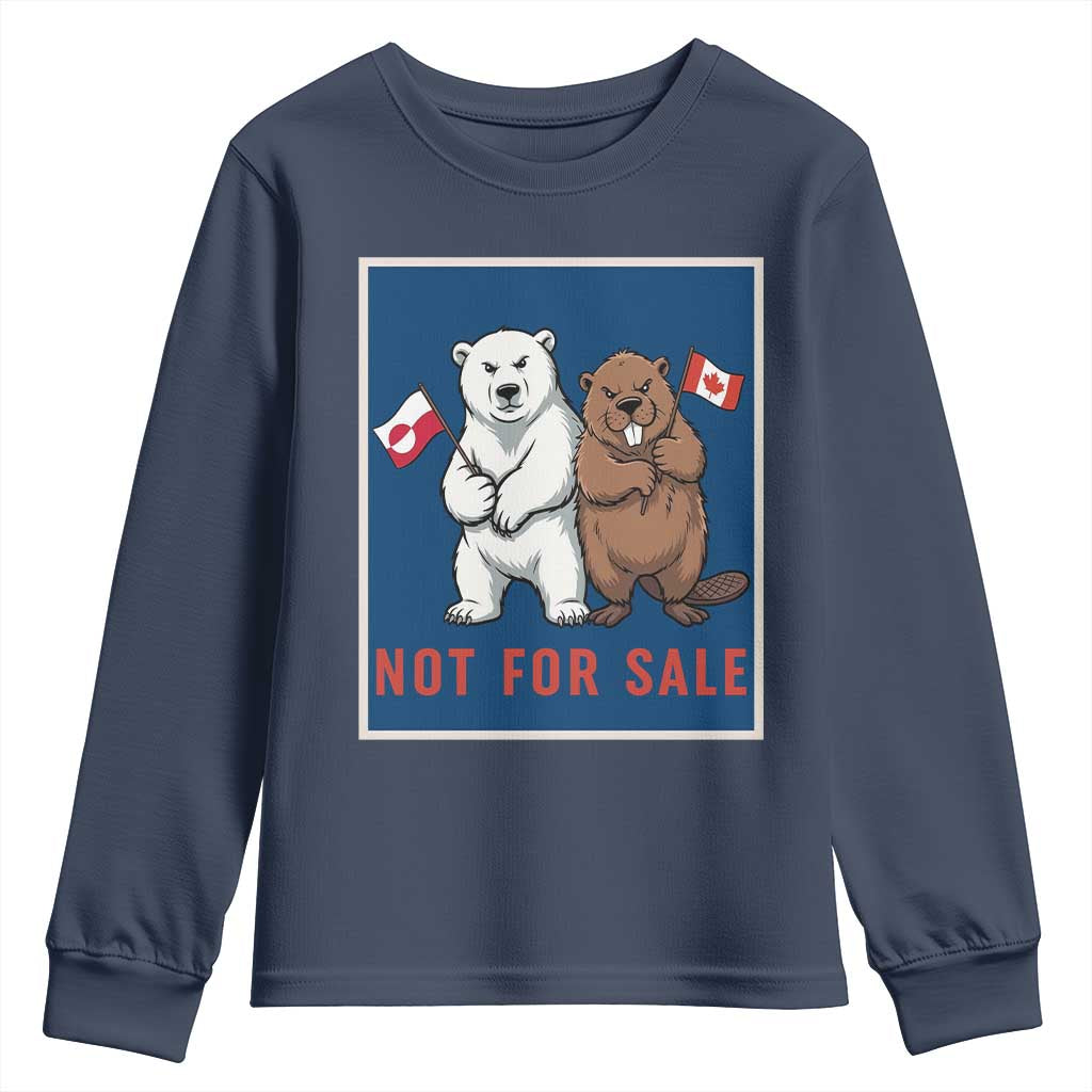 Funny Polar Bear And Beaver Political Protest Youth Sweatshirt Not For Sale