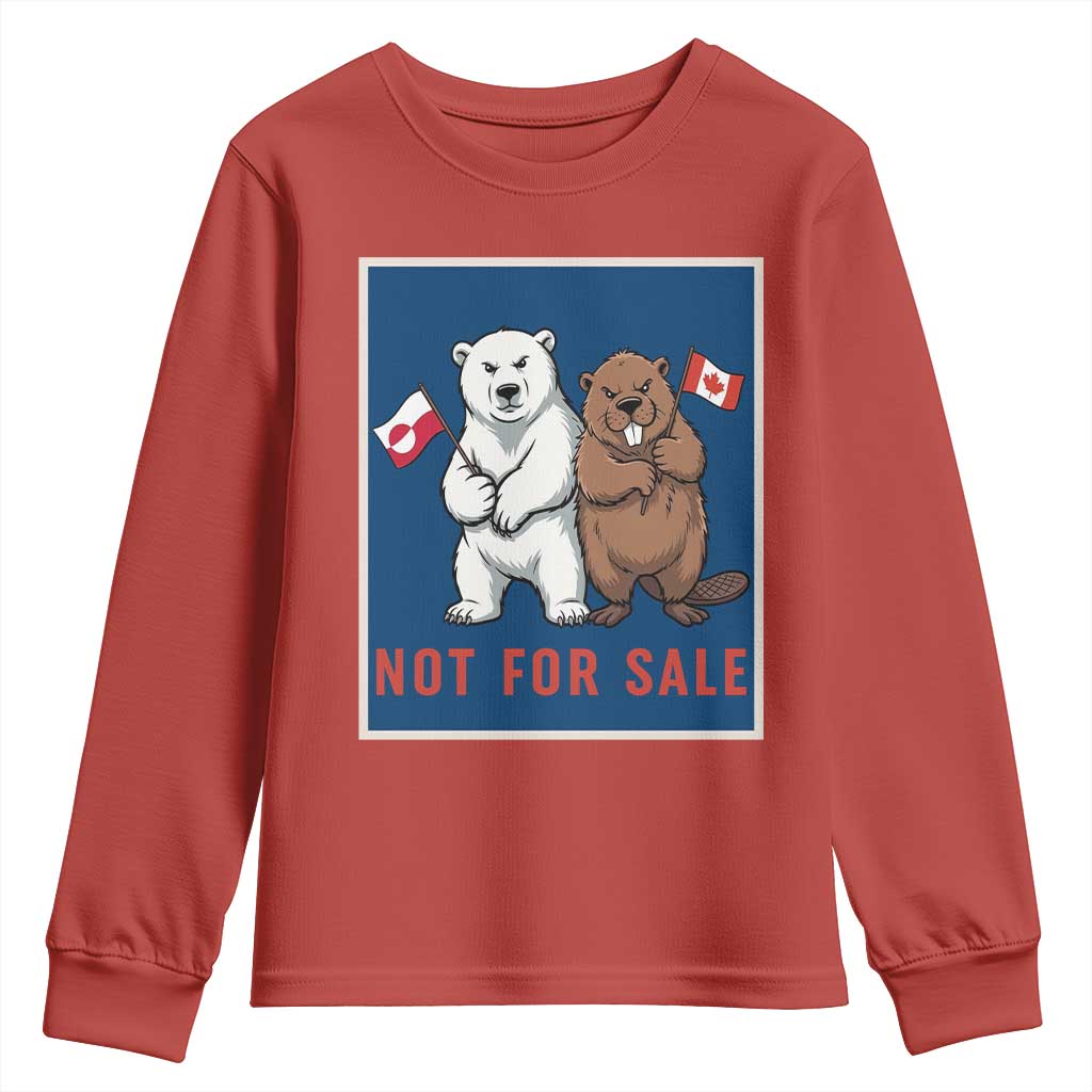 Funny Polar Bear And Beaver Political Protest Youth Sweatshirt Not For Sale