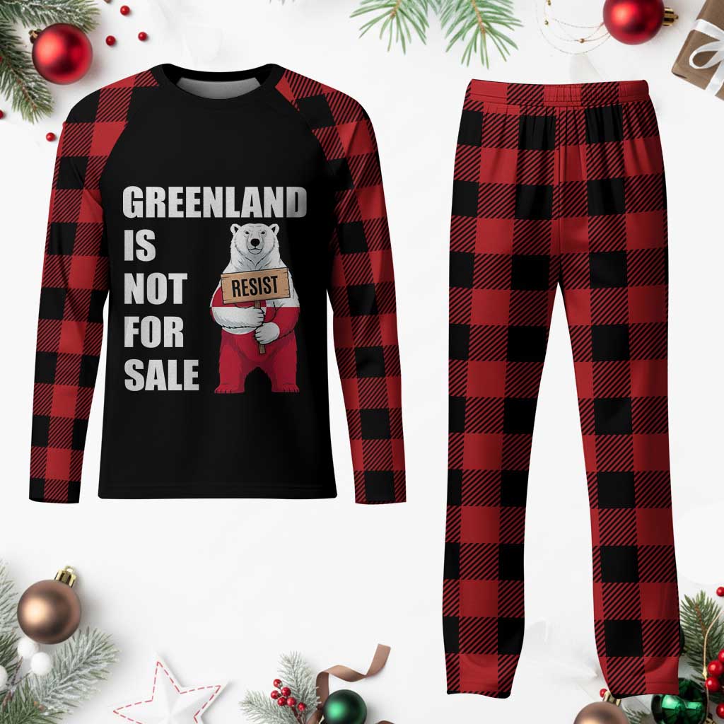 Greenland Not For Sale Plaid Pajama Set Anti Authoritarian Political Gag Gift