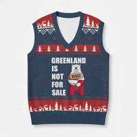 Greenland Not For Sale V-Neck Knit Sweater Vest Anti Authoritarian Political Gag Gift